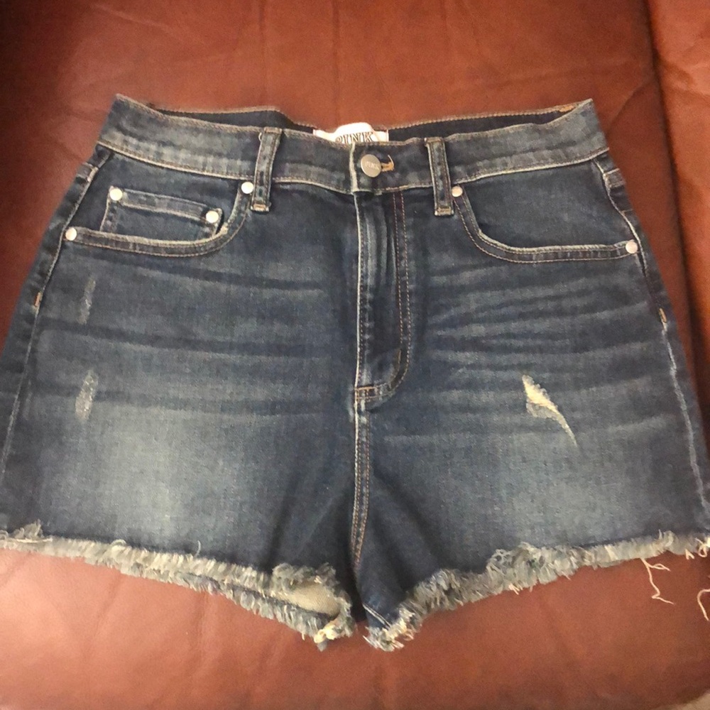 PINK mid-high rise jean shorts